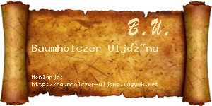 Baumholczer Uljána névjegykártya